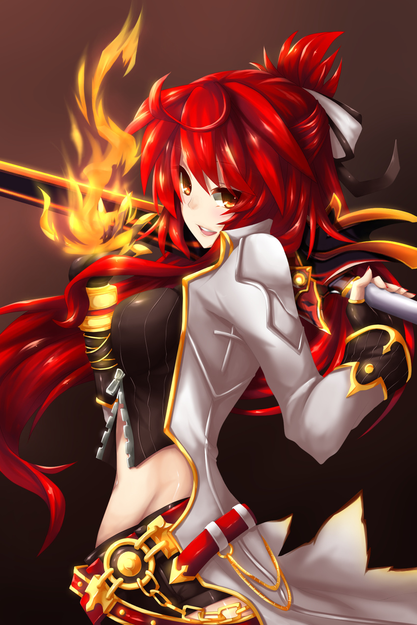 blazing_heart_(elsword) elesis_(elsword) elsword fi-san highres long_hair red_eyes red_hair solo sword weapon