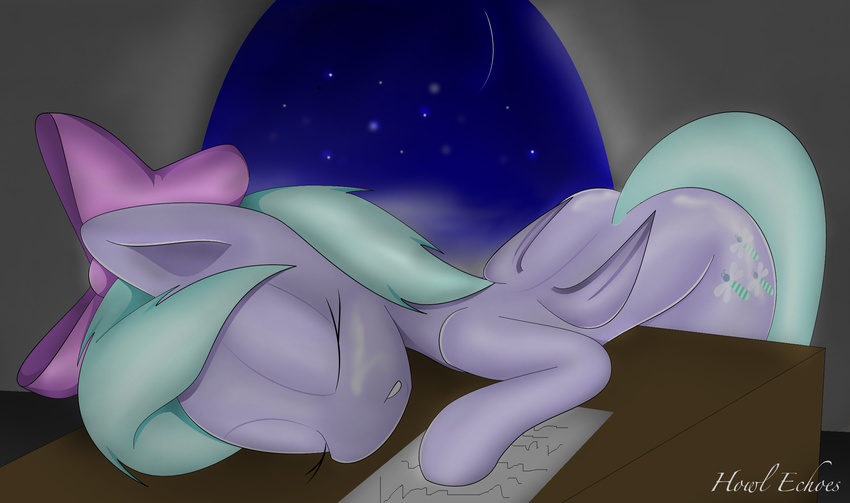 bow cum equine female flitter_(mlp) friendship_is_magic fur hair hi_res hooves horse howl_echoes mammal my_little_pony pegasus pony purple_fur sleeping solo wings