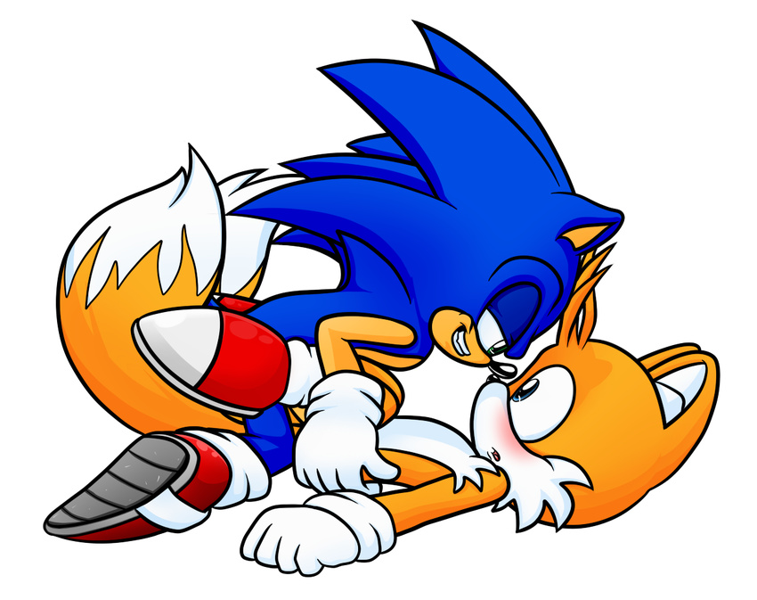 blue_eyes blush canine cub duo fox gay green_eyes hedgehog male mammal miles_prower redkelv sega sonic_(series) sonic_the_hedgehog video_games young