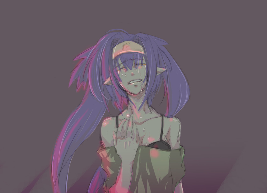 bad_id bad_pixiv_id blue_hair headband klan_klein long_hair macross macross_frontier meltrandi numakokoro24 tears zentradi