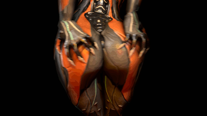 animated animated_gif ass back big_butt black_background butt butt_shot close-up female hand_on_butt not_furry pinup plain_background pose seductive shaking_butt simple_background solo standing valkyr_(warframe) warframe wattchewant