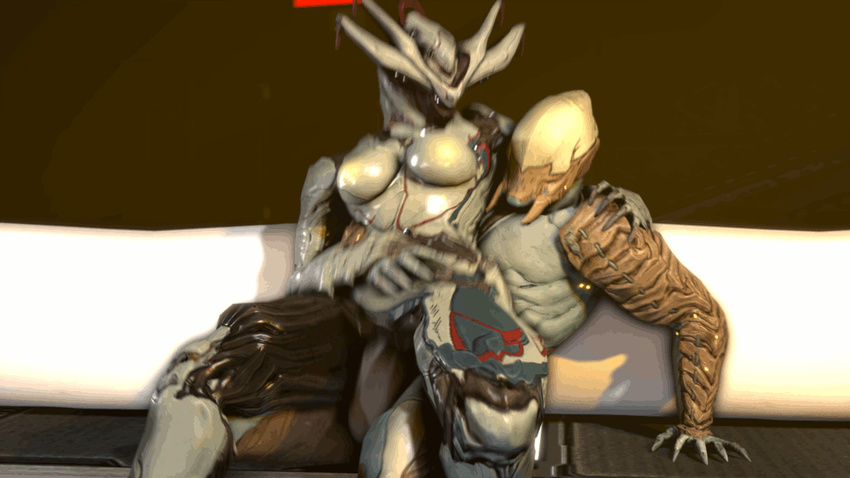 animated animated_gif ash_(warframe) balls cgi crossgender duo female genderswap loki_(warframe) male penetration penis sex sitting source_filmmaker straight uncensored vaginal vaginal_penetration warframe wattchewant