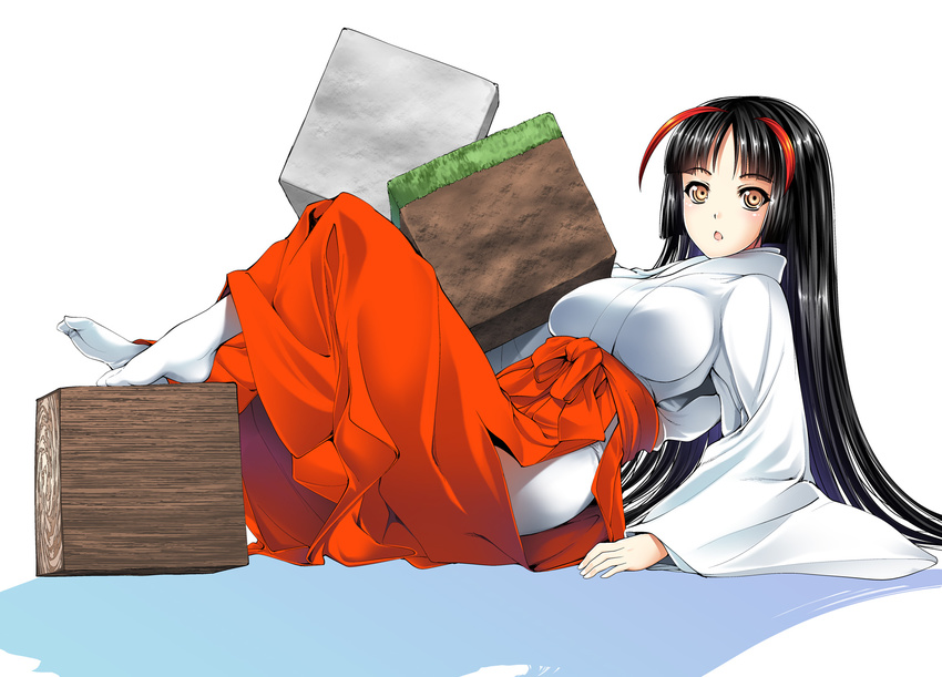 black_hair brown_eyes gen_(genetrix) japanese_clothes miko original