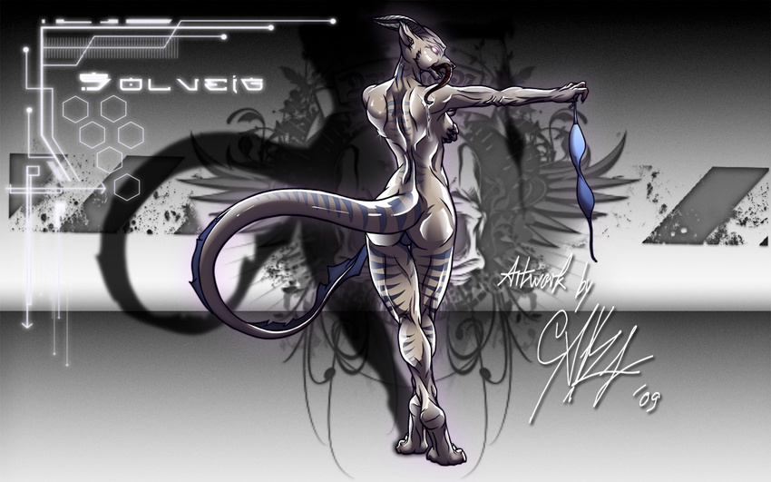 butt claws delta.dynamics dragon exizt female muscles muscular_female nude scalie solo solveig