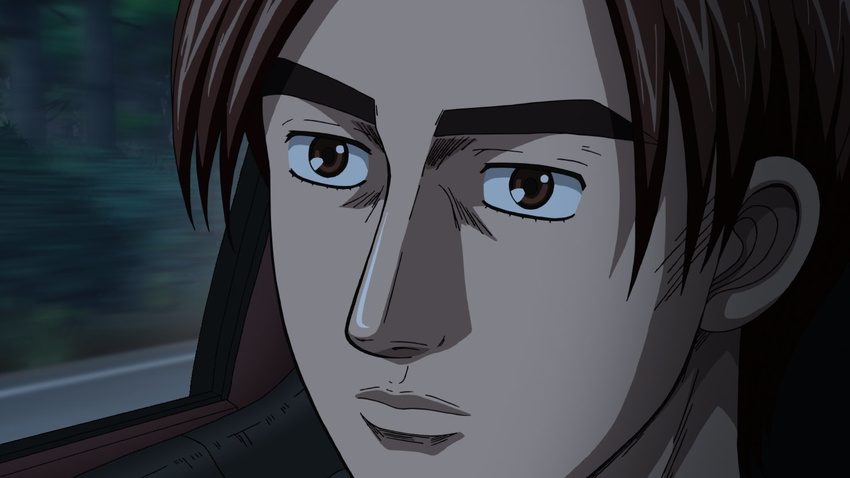 brown_eyes brown_hair fujiwara_takumi initial_d male_focus official_art solo