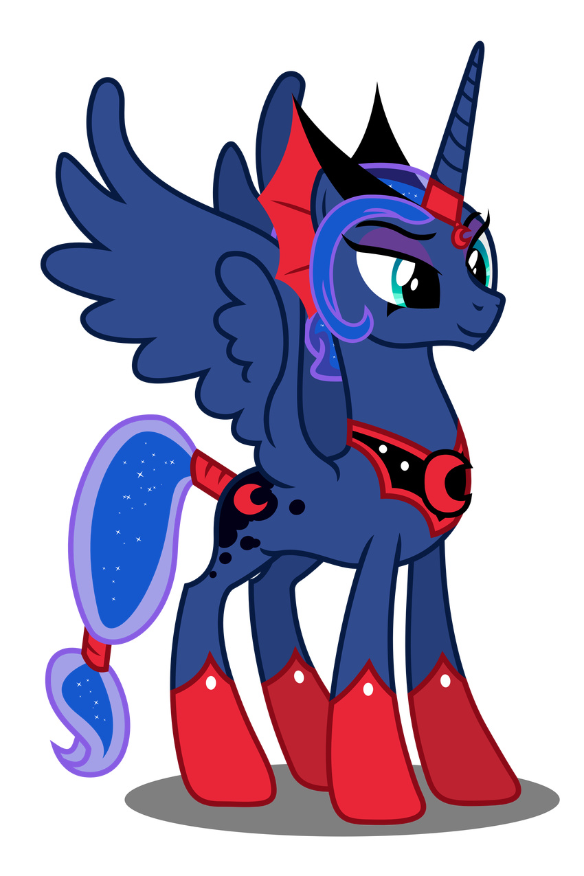 absurd_res baleyreeves crown cutie_mark dark_mirror_universe equine evil evil_counterpart female friendship_is_magic hi_res horn idw mammal mirror_universe my_little_pony princess_luna_(idw) princess_luna_(mlp) smile solo vector winged_unicorn wings