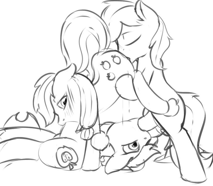 balls big_macintosh_(mlp) bisexual blush braeburn_(mlp) cunnilingus cutie_mark equine erection fearingfun fellatio female feral friendship_is_magic fur group group_sex hair hat horse incest male mammal my_little_pony oral oral_sex penis pony sex sibling threesome vaginal