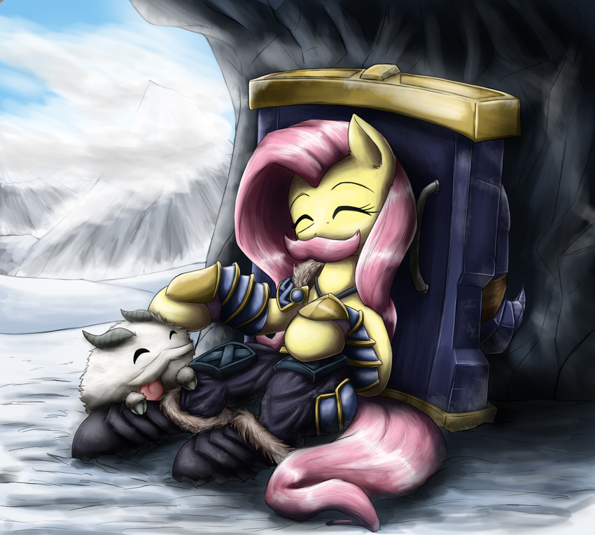 braum crossover cute equine female feral fluttershy_(mlp) friendship_is_magic horse league_of_legends mammal my_little_pony otakuap pegasus pony smile wings
