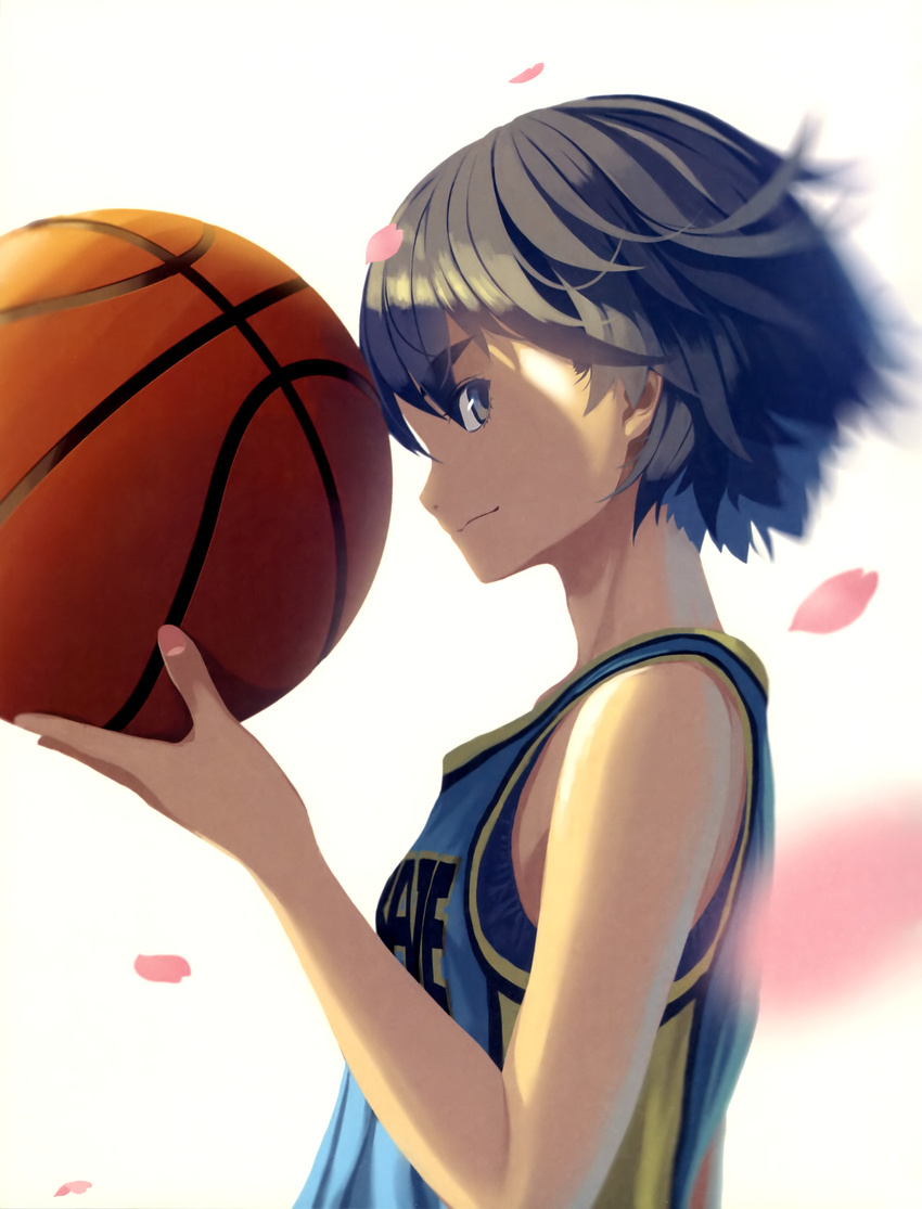 absurdres basketball basketball_uniform highres kanbaru_suruga monogatari_(series) short_hair solo sportswear vofan