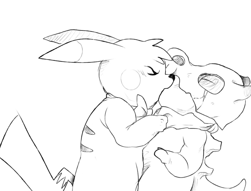 ambiguous_gender cubone eroborus kissing male nintendo pikachu pok&eacute;mon video_games wendell