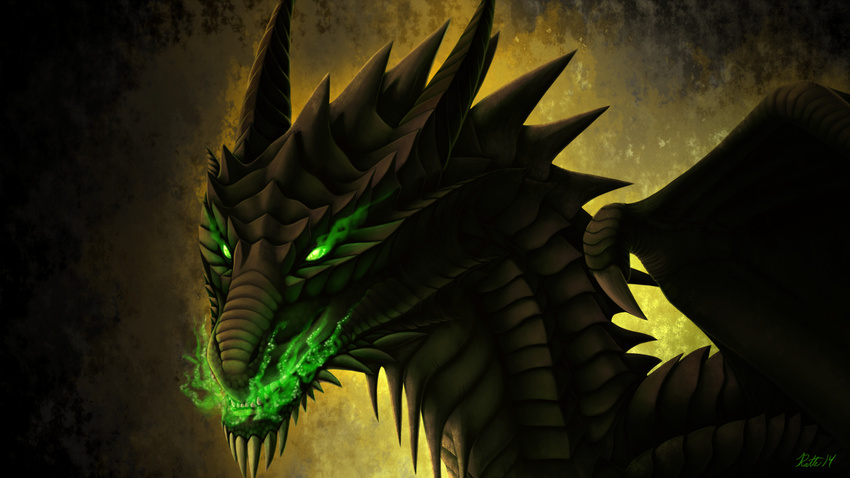 abstract_background ambiguous_gender dragon dragoncat fire green_eyes looking_at_viewer ratte scales solo