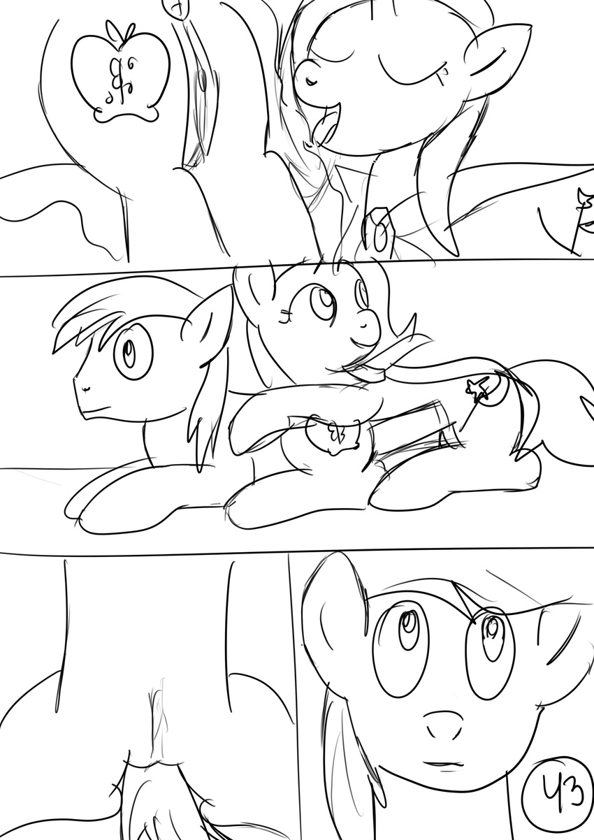 big_macintosh_(mlp) black_and_white comic cuntboy cutie_mark dickgirl duo earth_pony equine friendship_is_magic herm horn horse intersex jbond mammal monochrome my_little_pony open_mouth penis pony pussy sex smile tongue tongue_out trixie trixie_(mlp) unicorn