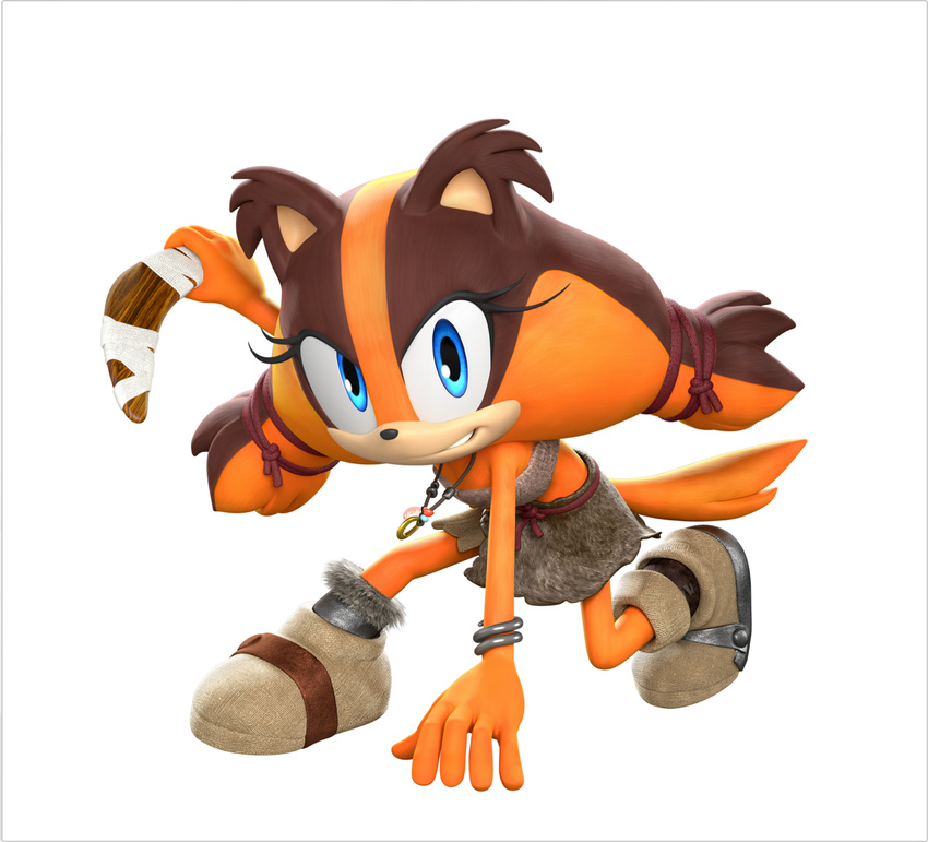 blue_eyes boomerang female mammal mustelid necklace official_art sega solo sonic_(series) sonic_boom sticks_the_badger sticks_the_jungle_badger