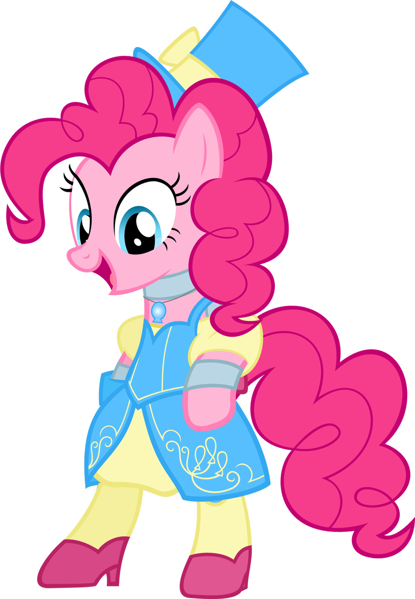 alpha_channel blue_eyes dress earth_pony equine female feral friendship_is_magic fur hair horse mammal my_little_pony necklace open_mouth pink_fur pink_hair pinkie_pie_(mlp) plain_background pony solo transparent_background zacatron94