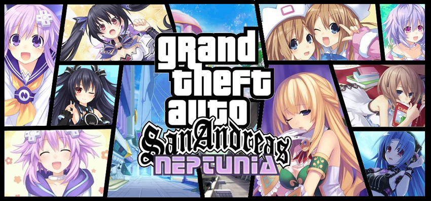 6+girls :o ;d \m/ ^_^ armband bangs bare_shoulders black_bra black_gloves black_hair blanc blonde_hair blue_hair blush book bow bra braid breasts choujigen_game_neptune choujigen_game_neptune_mk2 city cleavage closed_eyes collar copyright_name cross dress elbow_gloves everyone fingerless_gloves flat_chest floating_hair french_braid frills full_moon gloves gothic_lolita grand_theft_auto grey_hair hair_ornament hair_ribbon hand_on_headphones hand_to_own_mouth hat headphones holding jewelry kami_jigen_game_neptune_v lolita_fashion long_hair long_sleeves looking_at_viewer lying moon multiple_girls neck_ring neckerchief nepgear neptune_(choujigen_game_neptune) neptune_(series) night night_sky noire off_shoulder official_art on_stomach one_eye_closed open_book open_mouth parody parted_lips pillow purple_eyes purple_hair pururut ram_(choujigen_game_neptune) red_eyes ribbon rom_(choujigen_game_neptune) school_uniform serafuku siblings sisters sky smile tears tsunako twins twintails two_side_up underwear uni_(choujigen_game_neptune) v vert very_long_hair white_gloves