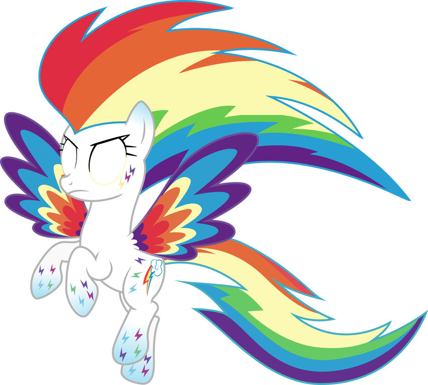 absurd_res alpha_channel cutie_mark equine female feral friendship_is_magic glowing glowing_eyes hair hi_res horse mammal multi-colored_hair my_little_pony pegasus plain_background pony rainbow_dash_(mlp) rainbow_hair rainbow_power rainbow_tail solo theshadowstone transparent_background white_eyes wings
