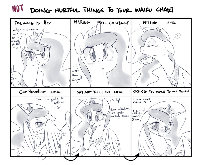 blush cute dialog duo english_text equine eyes_closed female friendship_is_magic horn mammal meme monochrome my_little_pony princess_luna_(mlp) royalty smile solo solo_focus tears text tiara winged_unicorn wings