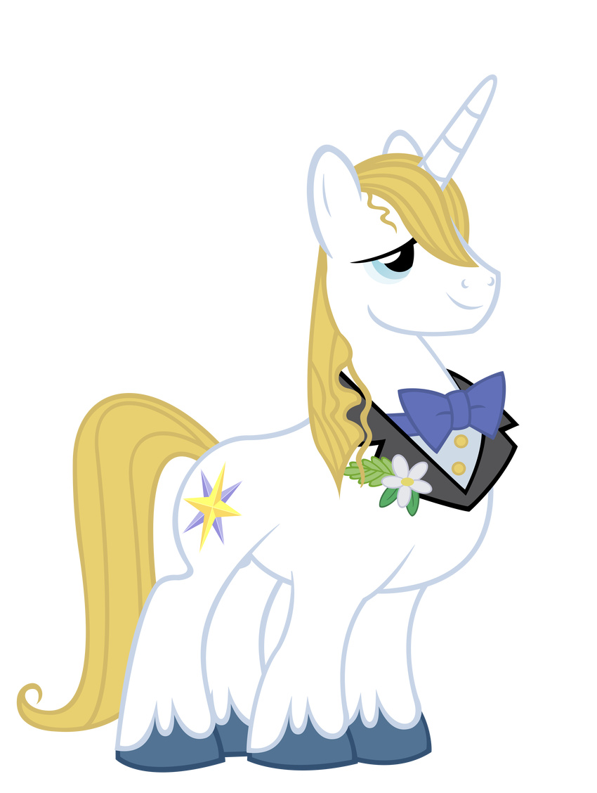 absurd_res alpha_channel blonde_hair blue_eyes cutie_mark equine feral friendship_is_magic fur hair hi_res horn horse male mammal my_little_pony plain_background pony prince_blueblood_(mlp) smile sofunnyguy solo transparent_background unicorn white_fur