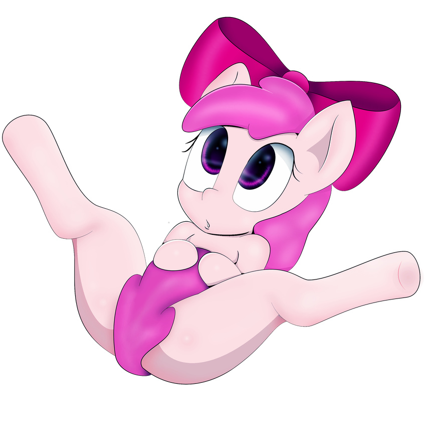 bow cub equine female friendship_is_magic hair hair_bow hi_res hooves horse howl_echoes mammal my_little_pony original_character pink_eyes pink_hair plain_background pony solo transparent_background young