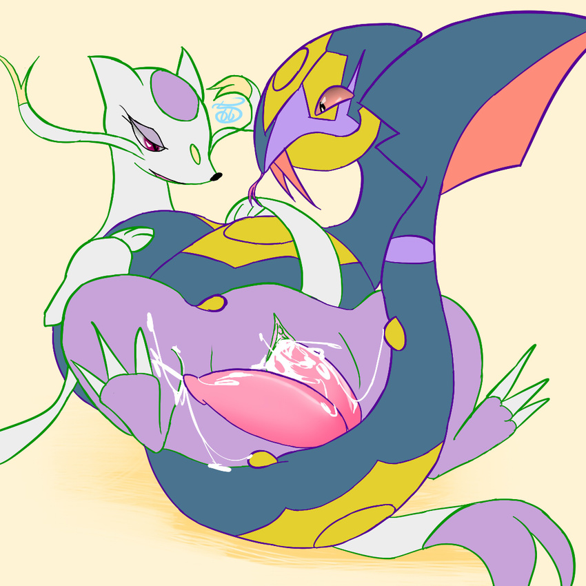 cum_in_pussy cum_inside duo female hemipenes male mienshao multi_cock nintendo orgasm pcred566 penis plain_background pok&#233;mon pok&eacute;mon pussy reptile scalie seviper sex snake straight video_games yellow_background