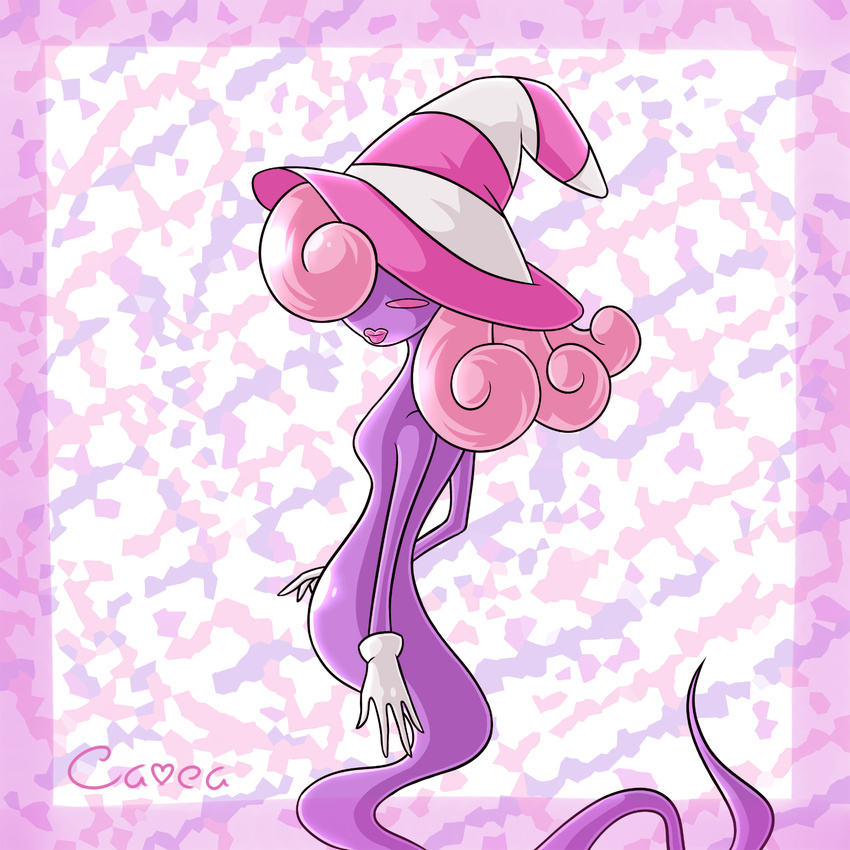 cavea female hair hair_over_eyes hat nintendo paper_mario pink_hair solo video_games vivian witch_hat