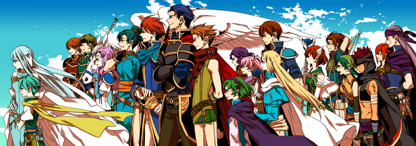 6+boys 6+girls absurdres blue_hair eliwood eliwood_(fire_emblem) erk erk_(fire_emblem) fire_emblem fire_emblem:_rekka_no_ken florina florina_(fire_emblem) green_hair hector hector_(fire_emblem) highres jaffar jaffar_(fire_emblem) kent_(fire_emblem) legault legault_(fire_emblem) leila_(fire_emblem) lucius lucius_(fire_emblem) lyndis_(fire_emblem) multiple_boys multiple_girls nils nils_(fire_emblem) ninian ninian_(fire_emblem) nino nintendo pink_hair priscilla_(fire_emblem) purple_hair raven_(fire_emblem) rebecca_(fire_emblem) red_hair sain sain_(fire_emblem) serra serra_(fire_emblem) wil_(fire_emblem)