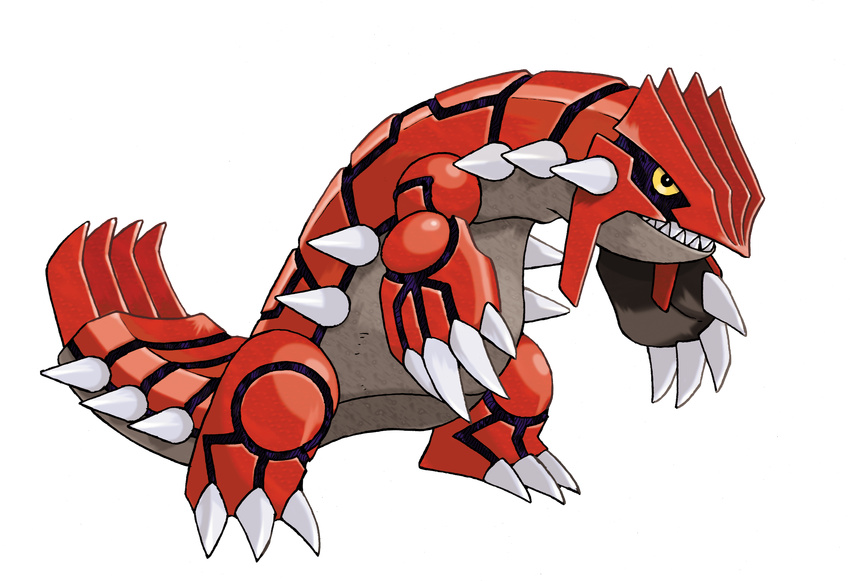 ambiguous_gender claws fangs groudon hi_res highres ken_sugimori legendary_pok&#233;mon legendary_pok&eacute;mon monster nintendo no_humans official_art plain_background pok&#233;mon pok&eacute;mon pokemon pokemon_(game) pokemon_oras simple_background solo sugimori_ken tongue transparent_background video_games white_background