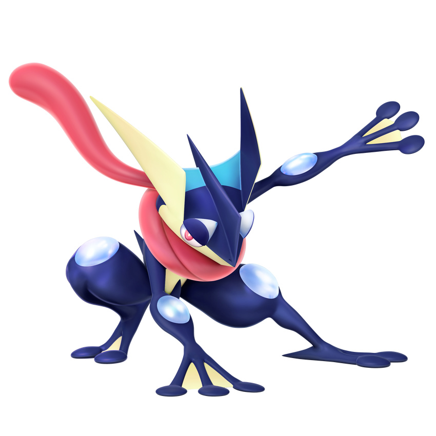 absurdres alpha_channel ambiguous_gender amphibian frog greninja hi_res highres long_tongue looking_at_viewer ninja nintendo no_humans official_art pink_eyes plain_background pok&#233;mon pok&eacute;mon pokemon solo super_smash_bros super_smash_bros. tongue transparent_background unknown_artist video_games