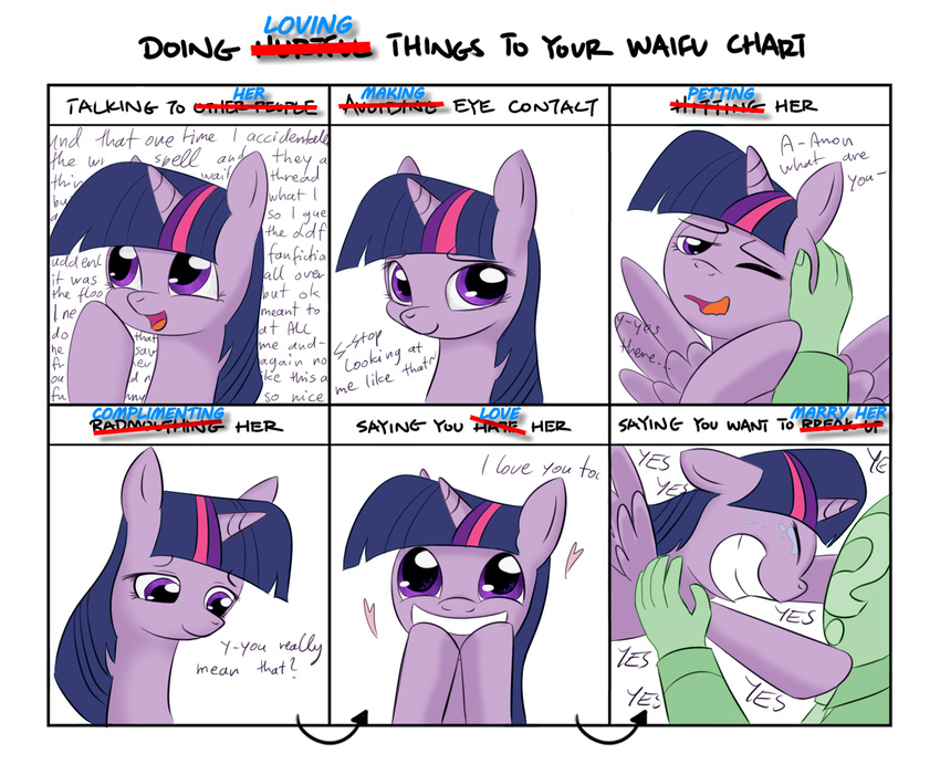 anon dialog duo english_text equine eyes_closed female feral friendship_is_magic fur hair happy horn horse looking_at_viewer mammal my_little_pony one_eye_closed open_mouth pony purple_eyes purple_fur purple_hair smile solo_focus tears teeth text twilight_sparkle_(mlp) unknown_artist winged_unicorn wings