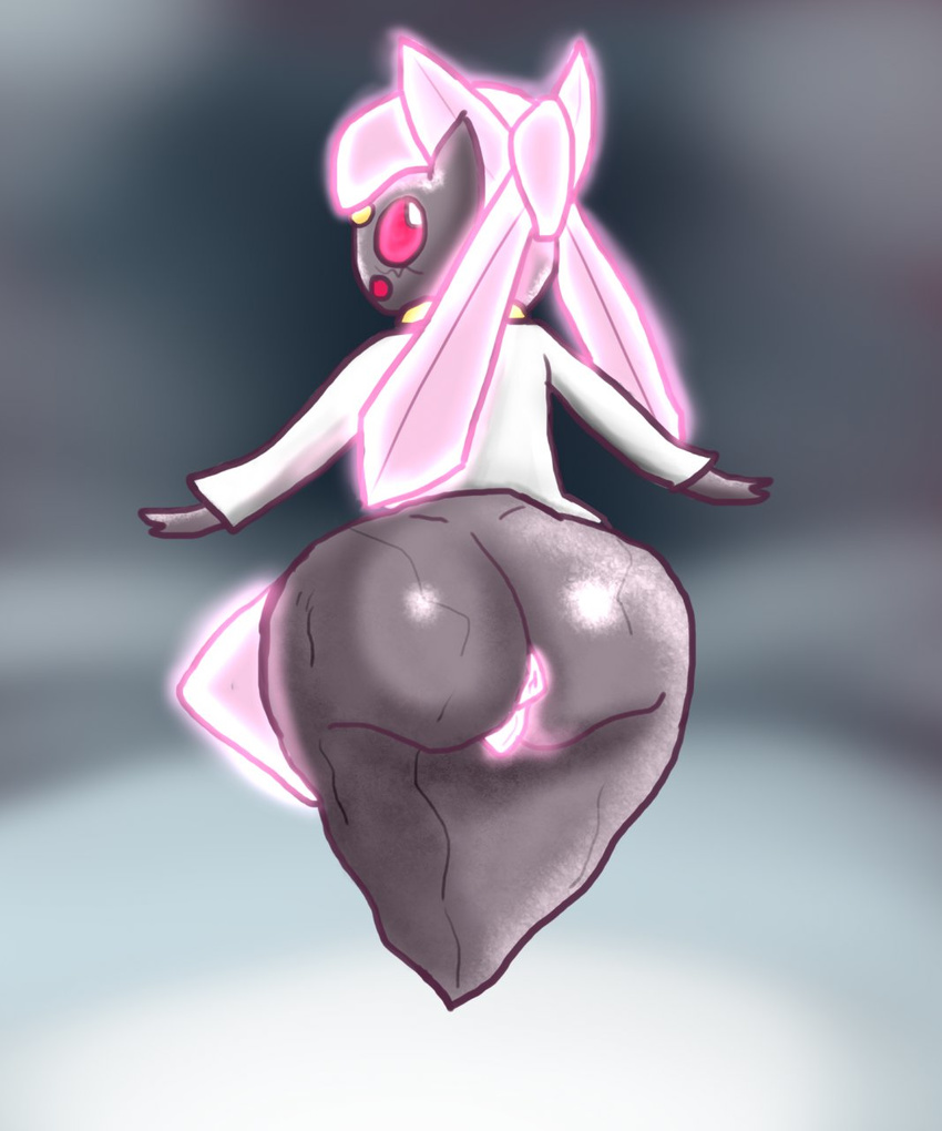 big_butt butlova butt diancie female legendary_pok&#233;mon legendary_pok&eacute;mon looking_back nintendo pok&#233;mon pok&eacute;mon pussy red_eyes solo video_games