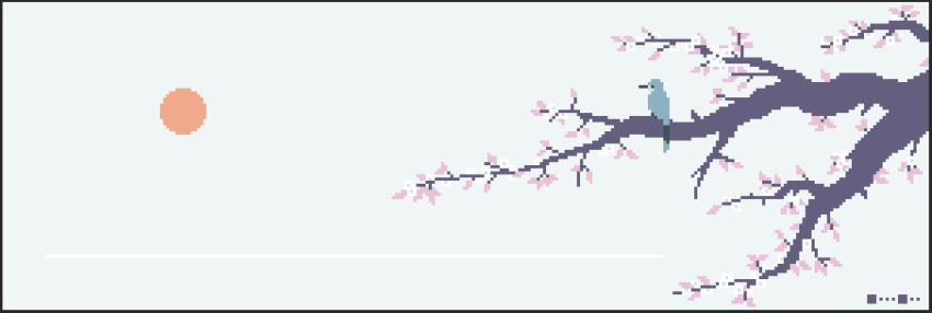 1girl bird branch cherry_blossoms commentary english_commentary highres lennsan no_humans original solo sun tree