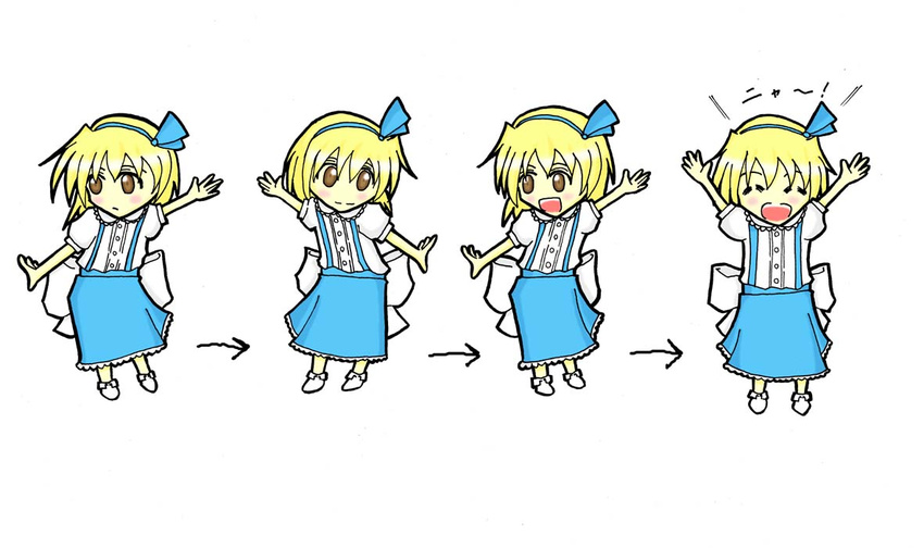 alice_margatroid alice_margatroid_(pc-98) arrow child dancing ribbon short_hair touhou touhou_(pc-98)