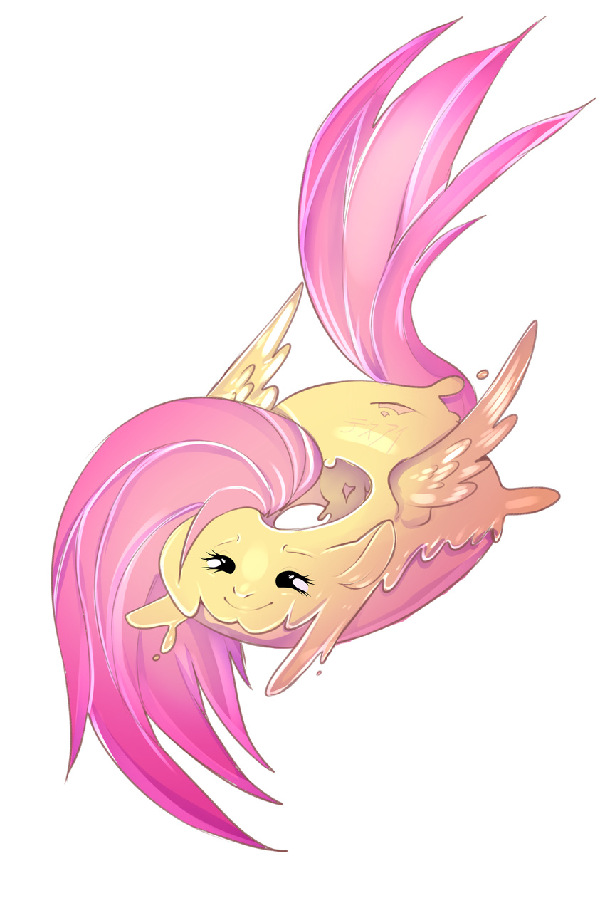 alpha_channel cream doughnut equine female fluttershy_(mlp) food friendship_is_magic hair hi_res icing mammal my_little_pony pegasus pink_hair smile solo tesuai what wings