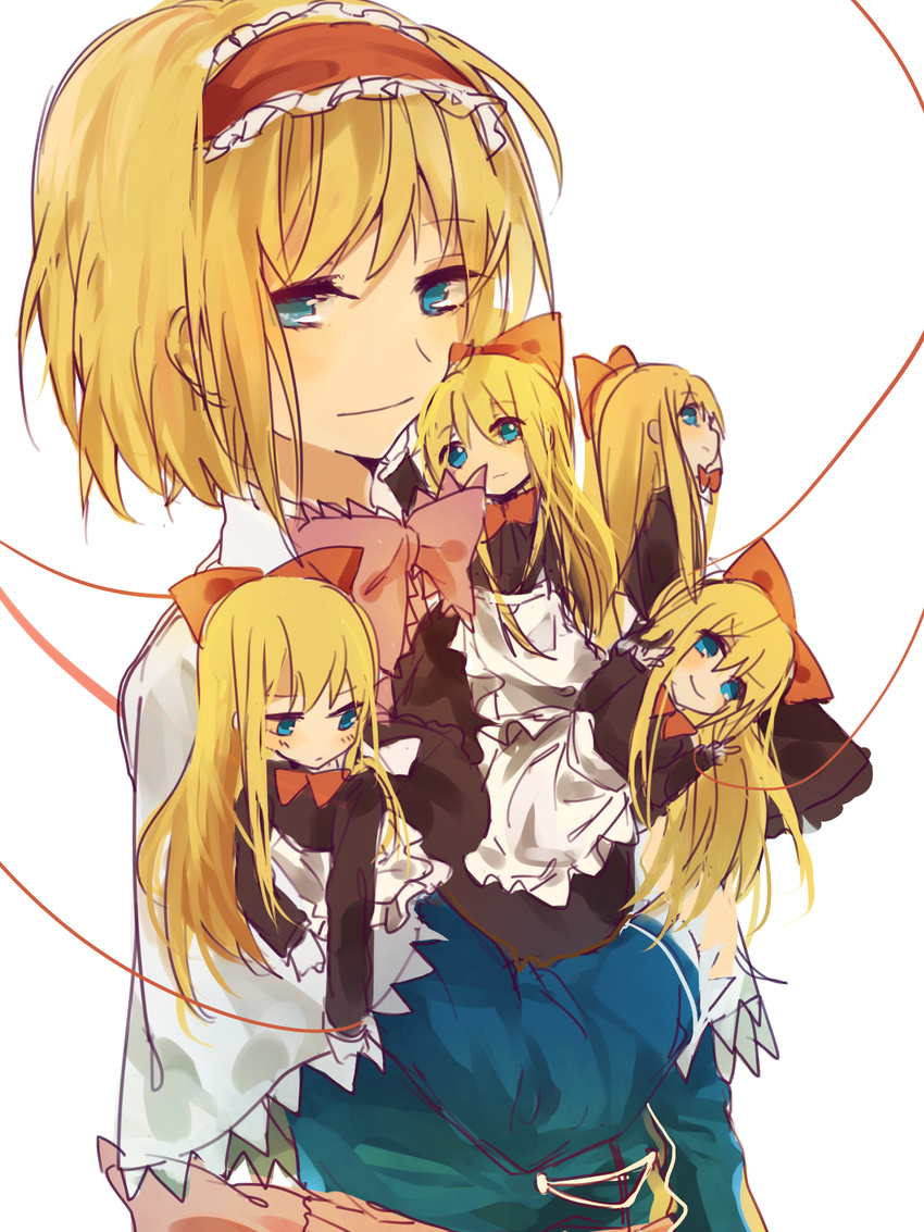 alice_margatroid bad_id bad_pixiv_id blonde_hair blue_eyes capelet doll hairband highres puppet_strings shanghai_doll short_hair simple_background touhou white_background zgxuke