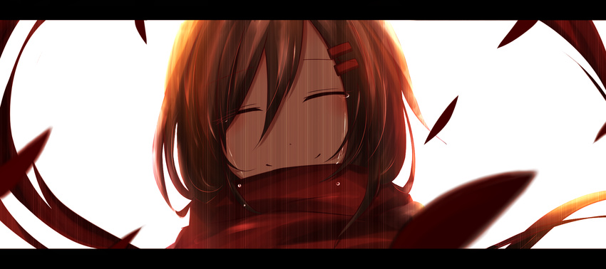 highres kagerou_project kiriya_black letterboxed red_scarf scarf sketch solo tateyama_ayano