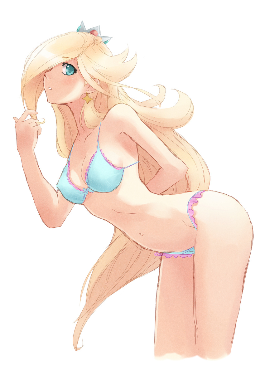 bikini blonde_hair blue blue_eyes honey_blonde rosalina summer super_mario swimsuit