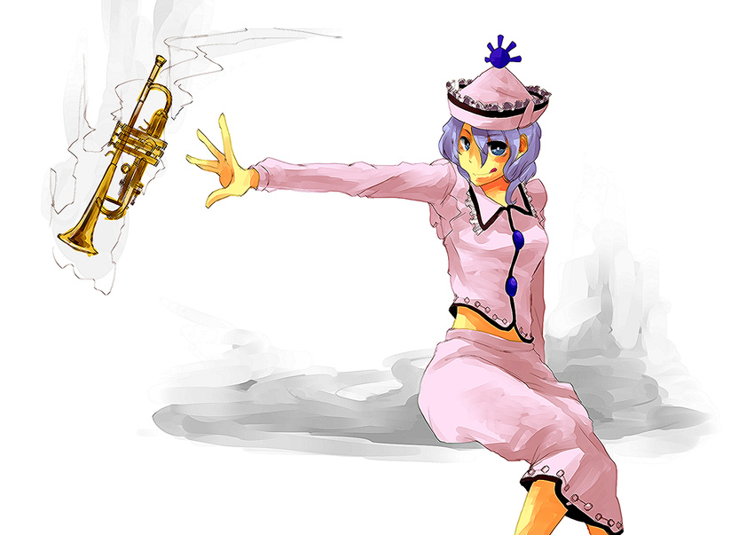 :p bad_id bad_pixiv_id hat instrument merlin_prismriver ryuura short_hair solo tongue tongue_out touhou trumpet