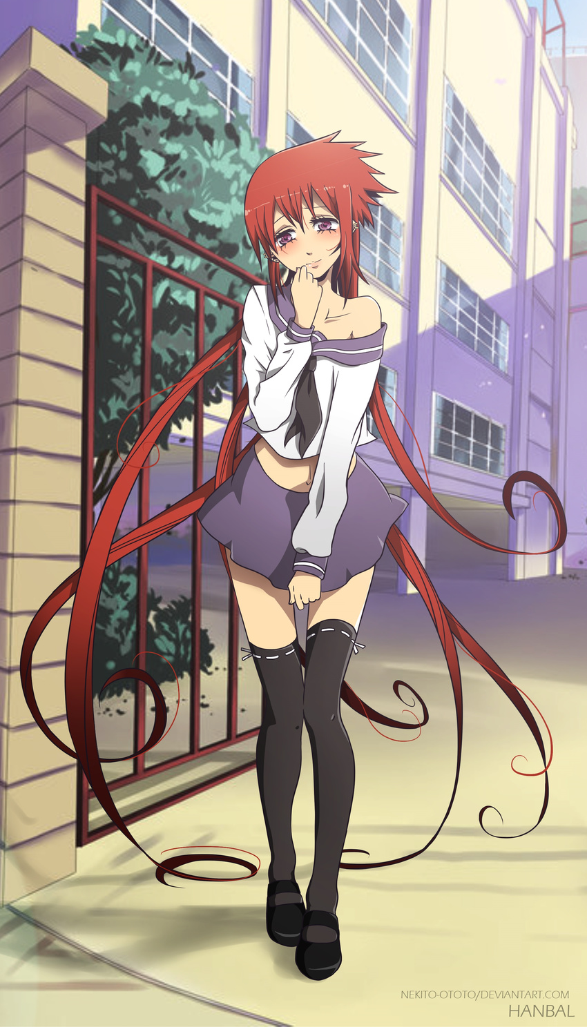 1boy androgynous crossdressing egypt long_hair nekito-ototo oriental original red_hair school thighhighs trap