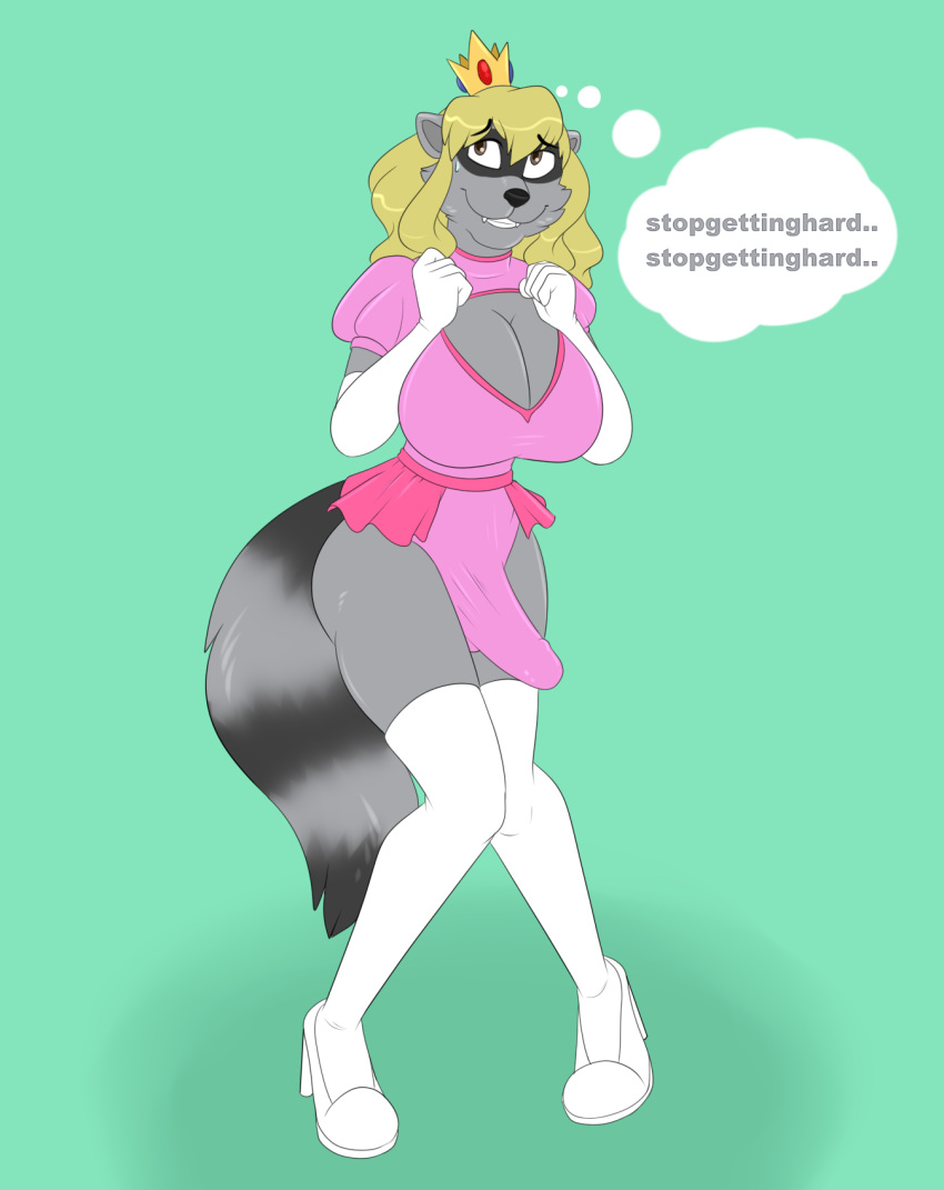 clothing crossgender embarrassed erection girly invalid_color leotard mario_bros nintendo princess_peach sly_cooper sly_cooper_(series) video_games xchiseaxmargaritax