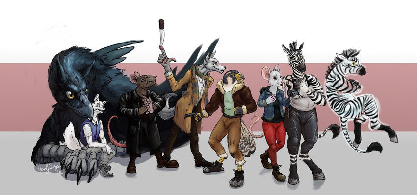 avian beak canine clothed clothing equine falcon fox ghost gryphon leather male mammal mouse peregrine rodent spirit wolf zebra