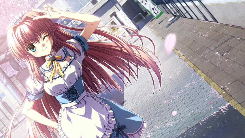 game_cg long_hair maid nanao_naru narumi_sakura supipara wink