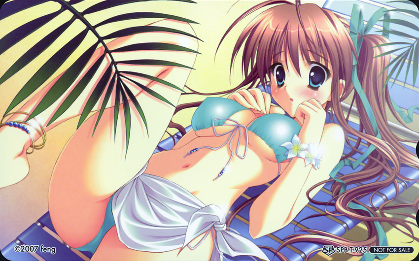 akane_iro_ni_somaru_saka bikini blush breasts cleavage erect_nipples nagase_minato ryohka scan swimsuit underboob