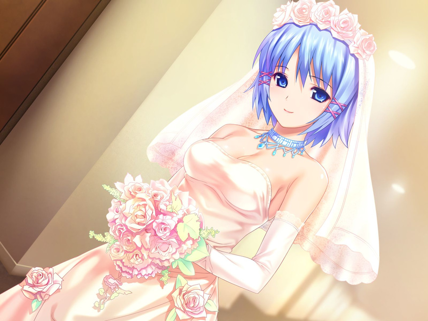 game_cg himuro_rikka jpeg_artifacts koutaro tropical_kiss wedding_attire