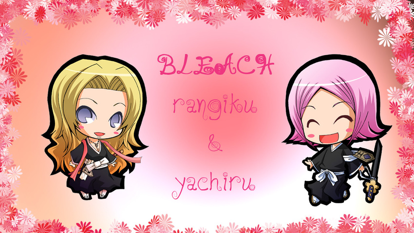 bleach chibi kusajishi_yachiru matsumoto_rangiku pink