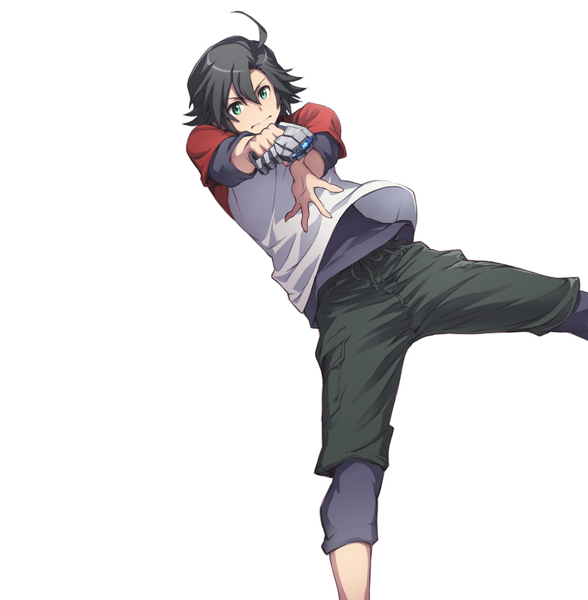 black_hair captain_earth green_eyes highres male_focus manatsu_daichi minato_fumi official_art solo