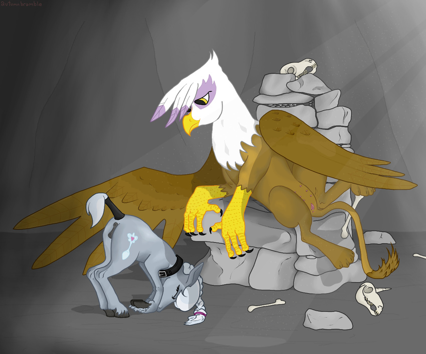 avian beak bone bowing breasts collar cub cutie_mark domination equine female feral friendship_is_magic gilda_(mlp) gryphon horse leech mammal my_little_pony pony pussy silver_spoon_(mlp) slave throne wings young