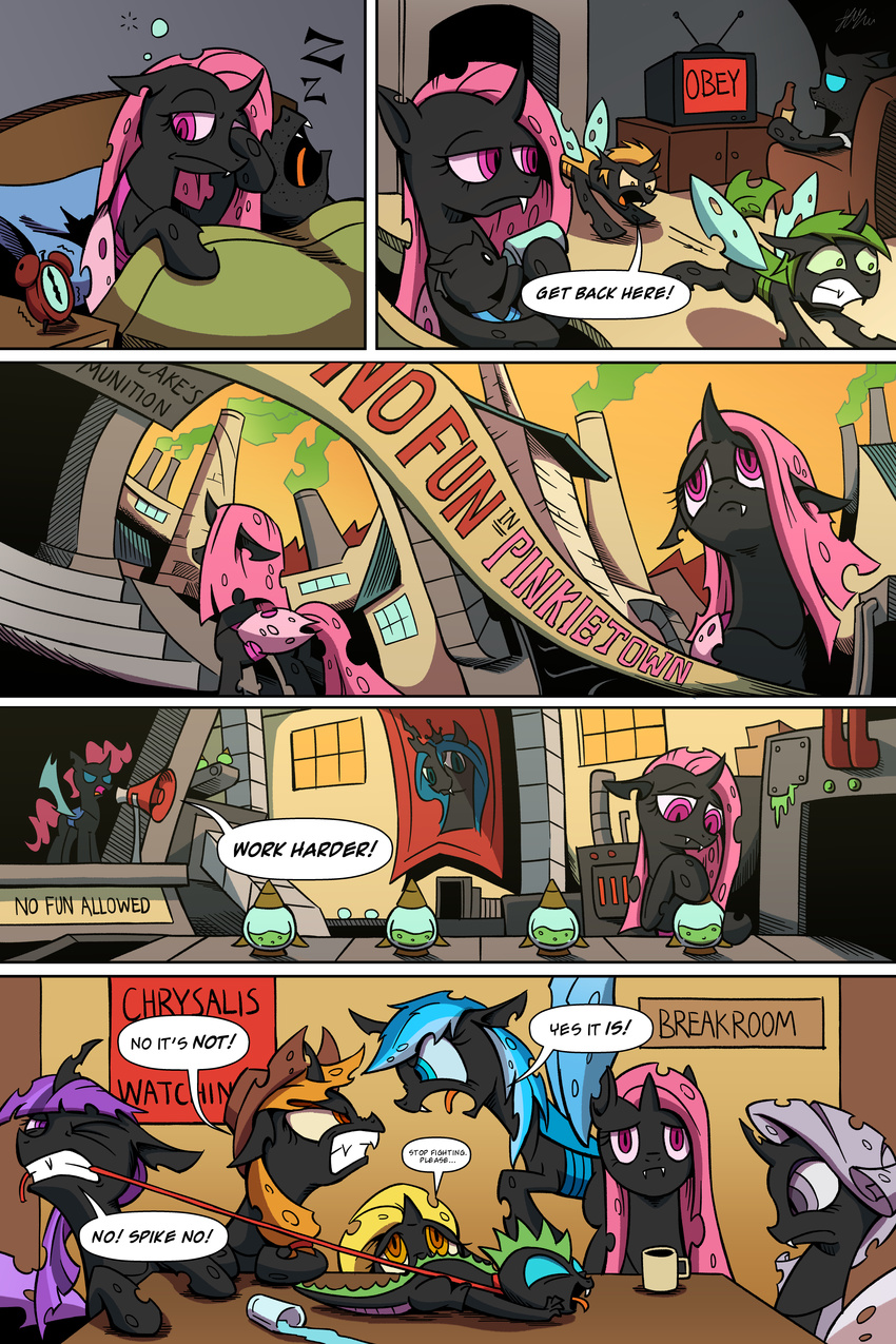 angry applejack_(mlp) changeling comic dialog english_text female feral friendship_is_magic lovelyneckbeard male my_little_pony pinkamena_(mlp) pinkie_pie_(mlp) queen_chrysalis_(mlp) rainbow_dash_(mlp) rarity_(mlp) spike_(mlp) text twilight_sparkle_(mlp)