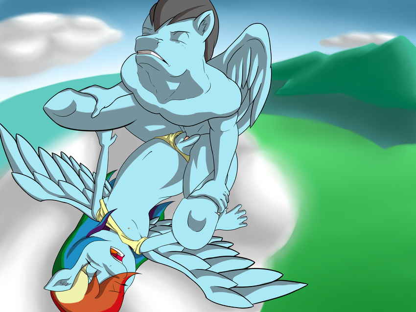 equine female friendship_is_magic hair horse hosendamaru male mammal multi-colored_hair my_little_pony original_character pegasus pony r34 rainbow_dash_(mlp) request straight vaginal wings