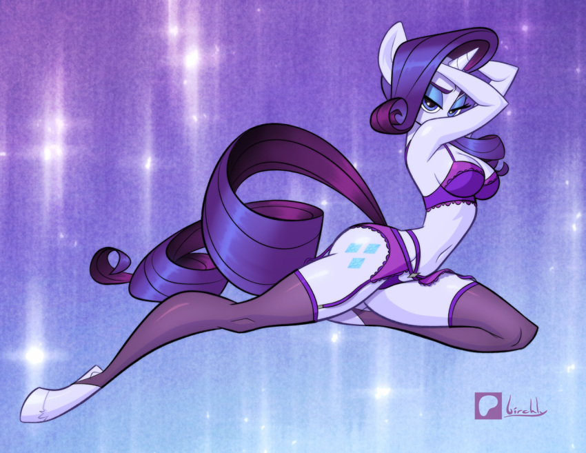 anthro birchly clothing equid equine female friendship_is_magic hasbro horn lingerie mammal my_little_pony rarity_(mlp) seductive solo unicorn