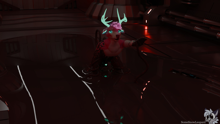 16:9 3d_(artwork) 4k absurd_res animal_genitalia anthro balls bioluminescence bioluminescent_penis blender_(software) blender_cycles deer digital_media_(artwork) digitigrade genitals glowing glowing_genitalia glowing_horn glowing_markings glowing_penis gun hallway helpless hi_res horn imminent_rape imminent_sex imminent_tentacle_in_ass imminent_tentacle_rape imminent_tentacle_sex latex liquid_latex male mammal markings nude nude_anthro nude_male penis questionable_consent ranged_weapon restrained rifle science_fiction sequence sheath solo solo_focus somesnowleopard surprise tentacles transformation weapon widescreen